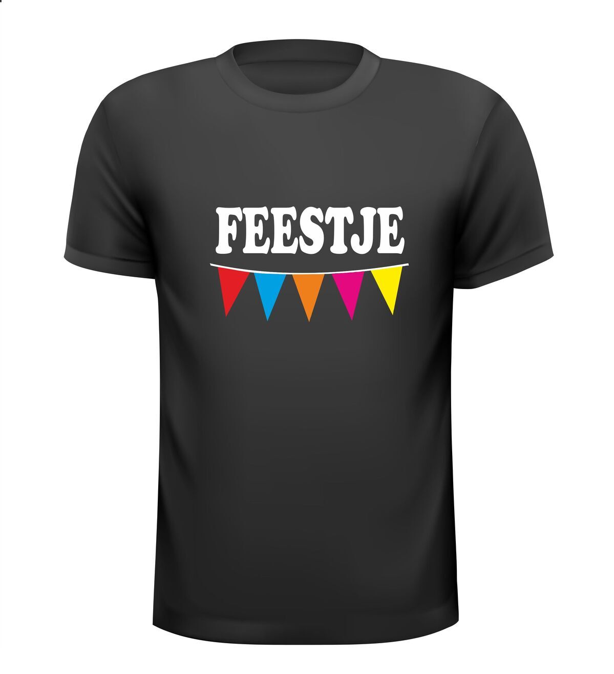 Feestje t-shirt met vlaggenlijn opdruk