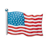 Amerikaanse vlag pvc muurdecoratie 62 x 44 cm