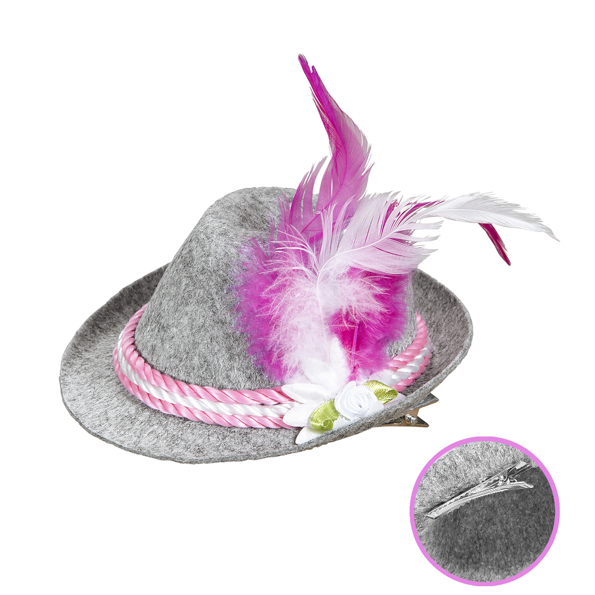 Beierse dames mini hoed oktoberfest roze 