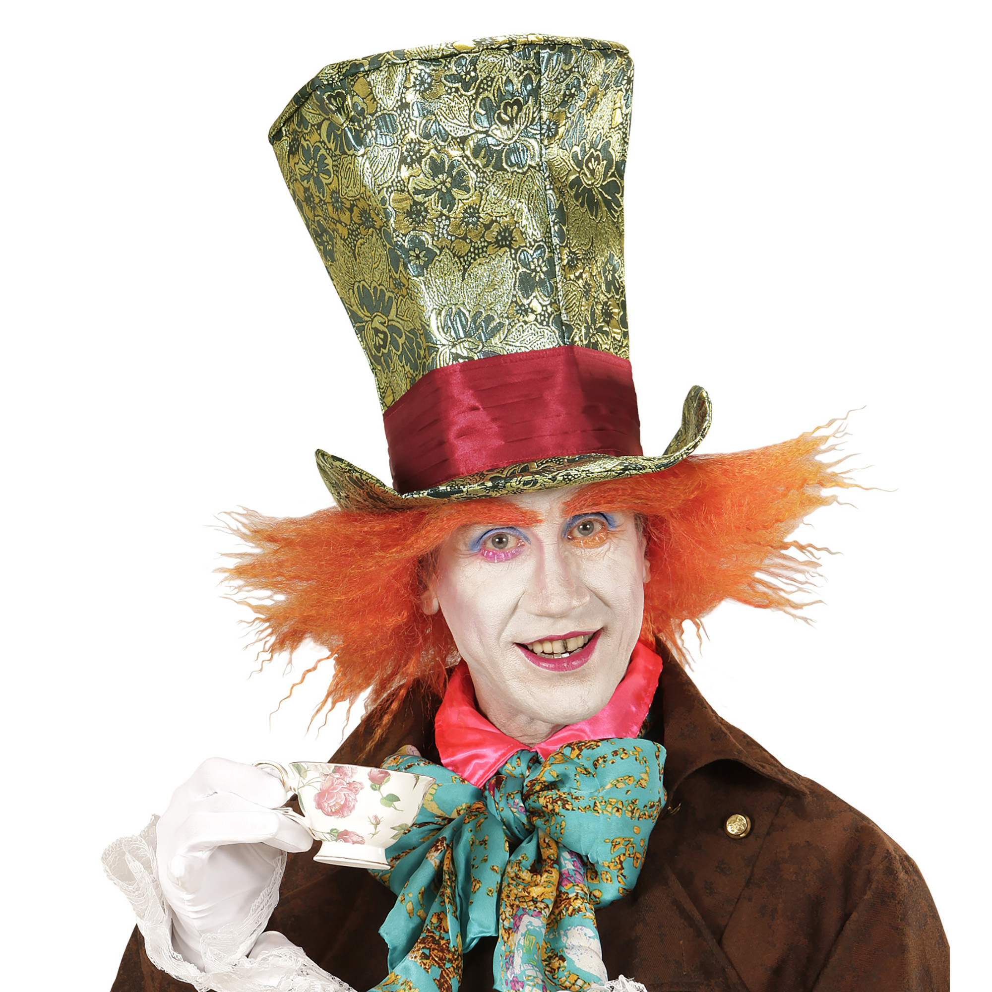 Crazy mad hatter hoge hoed met haar