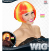 foto 2 Disco bobline pruik neon geel oranje
