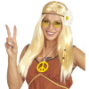 foto 3 Hippie pruik blond met bloemenkrans blond