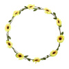 hoofdband hippie bloemenkrans met gele bloemen