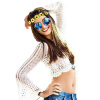 foto 3 hoofdband hippie bloemenkrans met gele bloemen