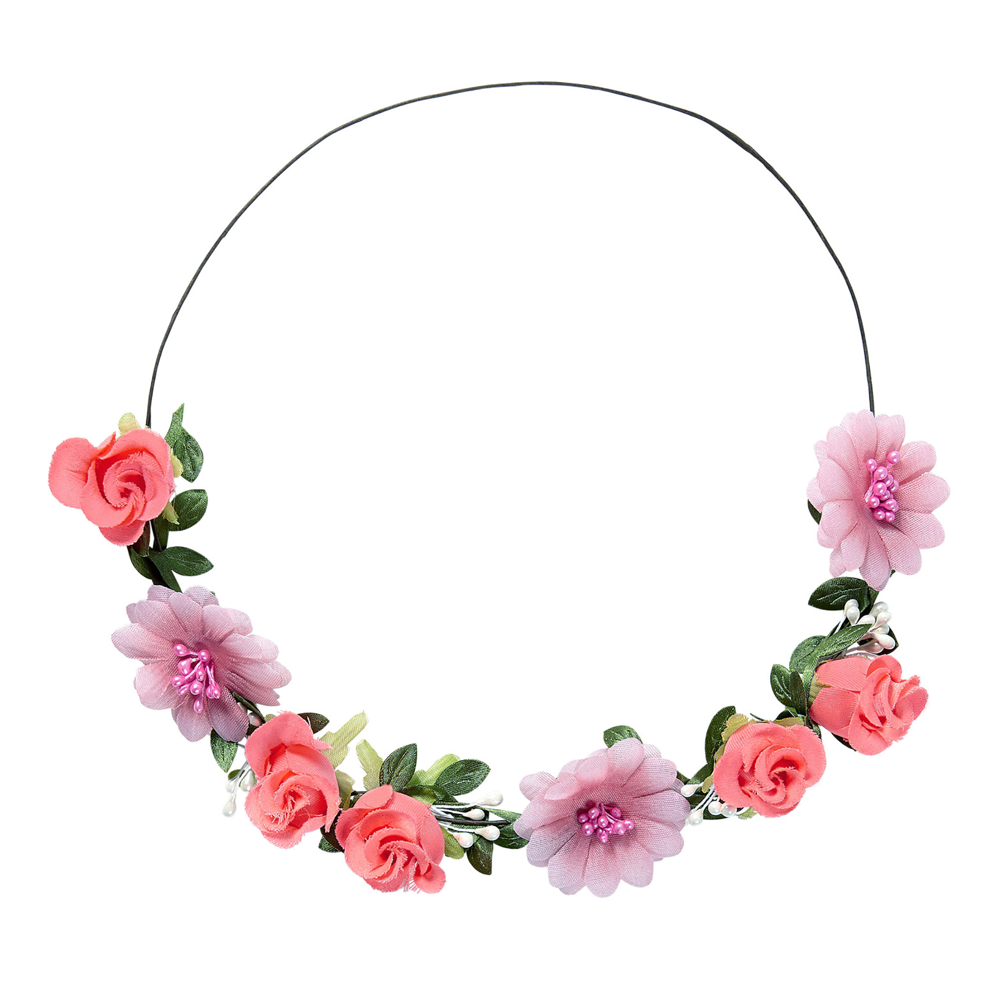 Hoofdband met roze bloemen