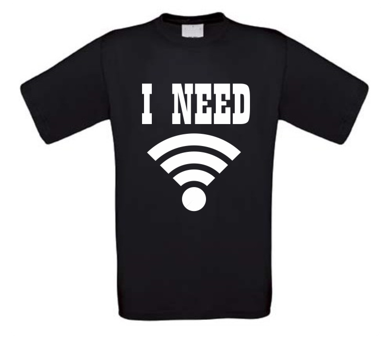 i need free wifi t-shirt korte mouw