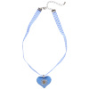 foto 2 Ketting azuurblauw met blauw hart en edelweiss