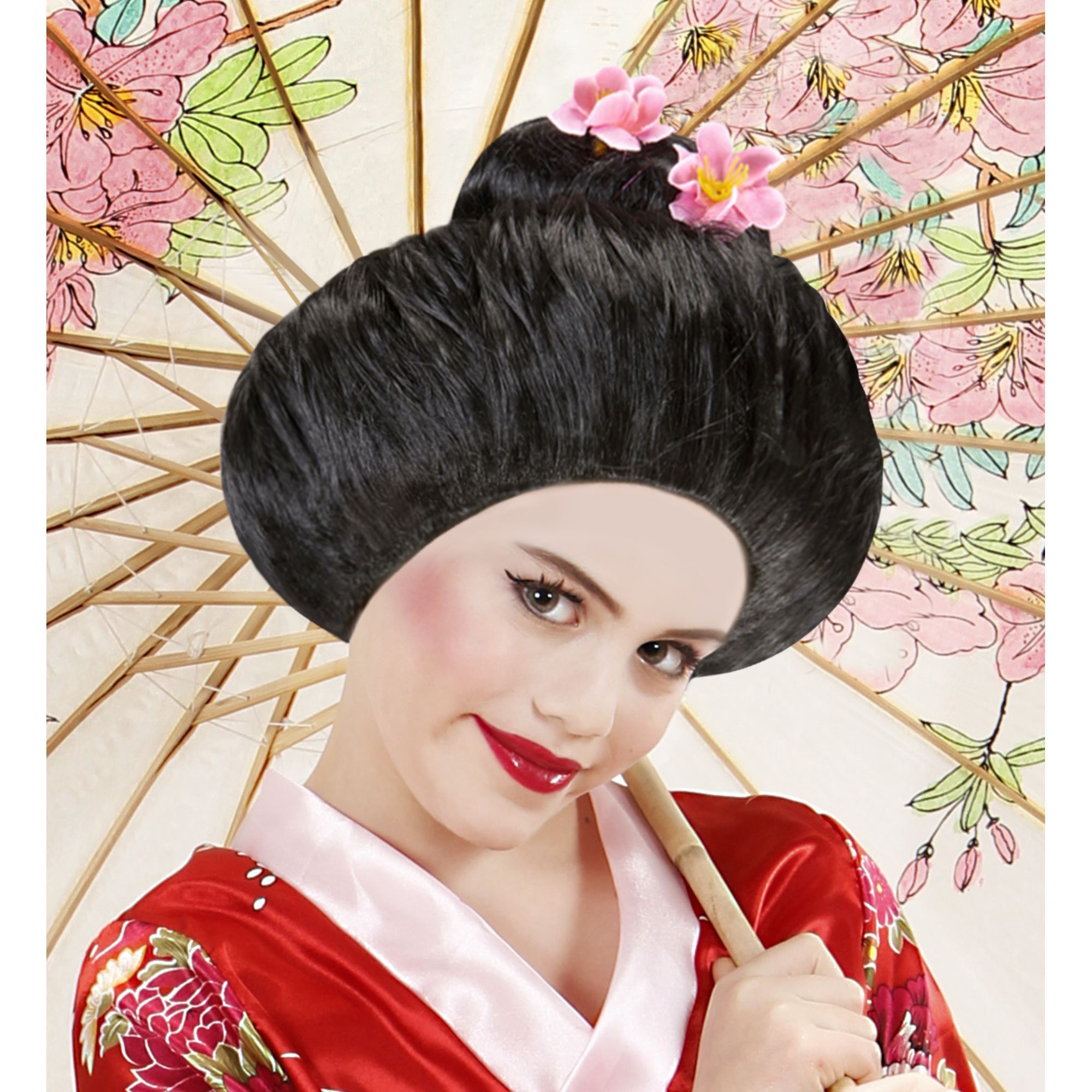 Kioto japanse geisha kinder pruik zwart