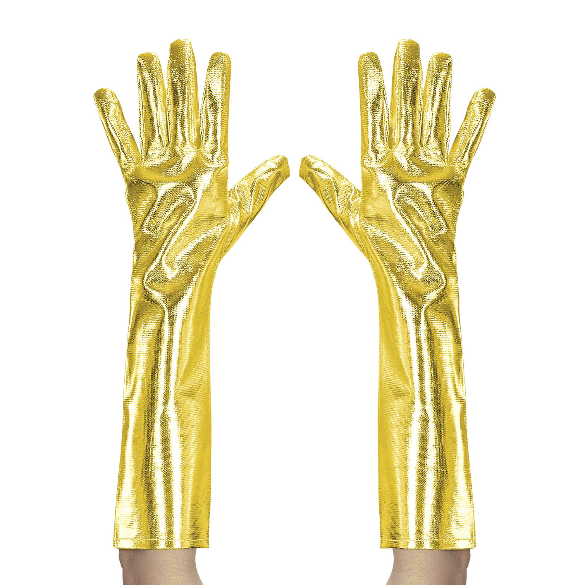metallic handschoenen goud lang