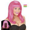 foto 1 Neon pruik half  lang haar roze patsy