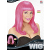 foto 2 Neon pruik half  lang haar roze patsy