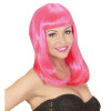 foto 3 Neon pruik half  lang haar roze patsy