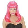 foto 4 Neon pruik half  lang haar roze patsy