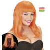 Neon pruik half lang haar patsy oranje