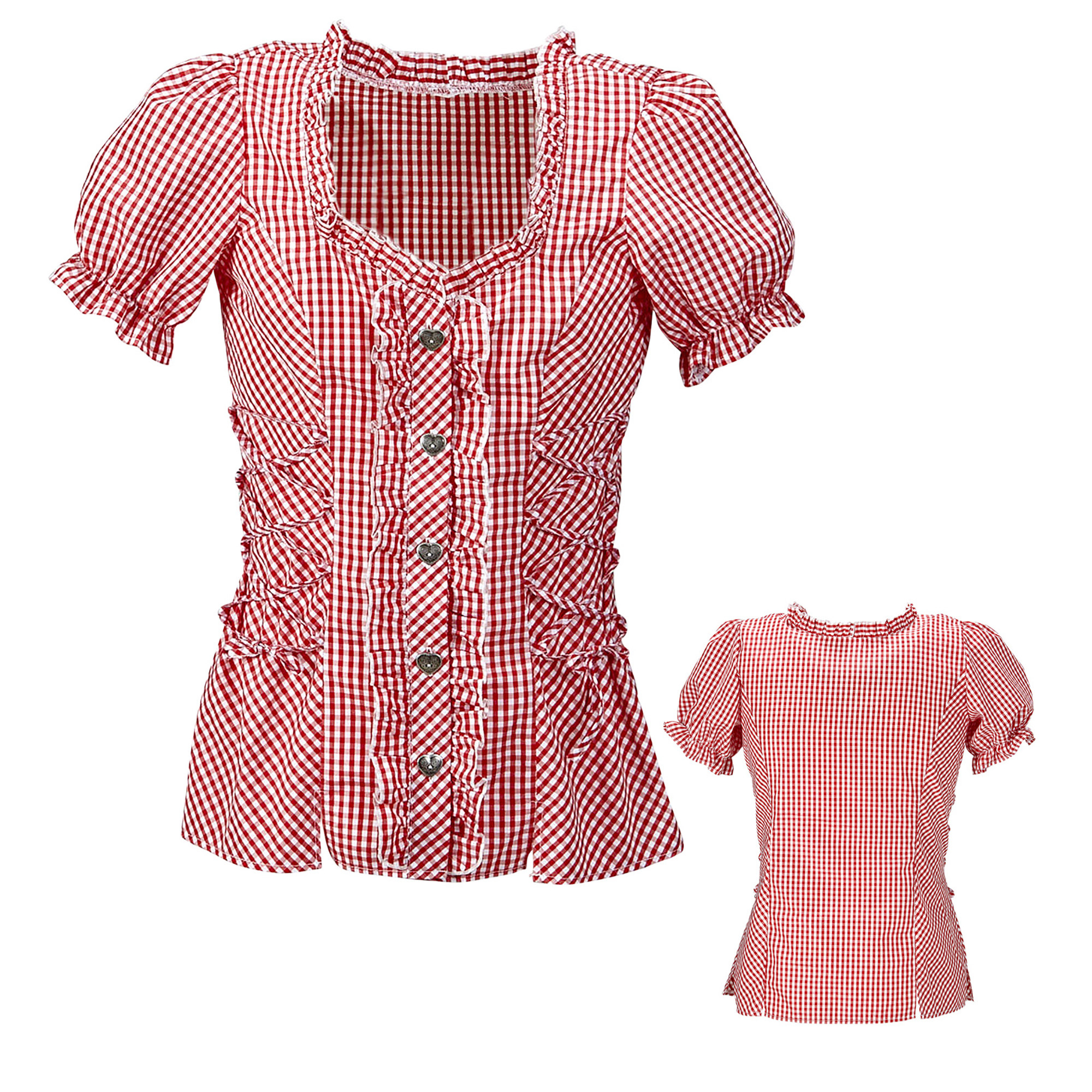 oktoberfest blouse rood wit geblokt beiers madchen