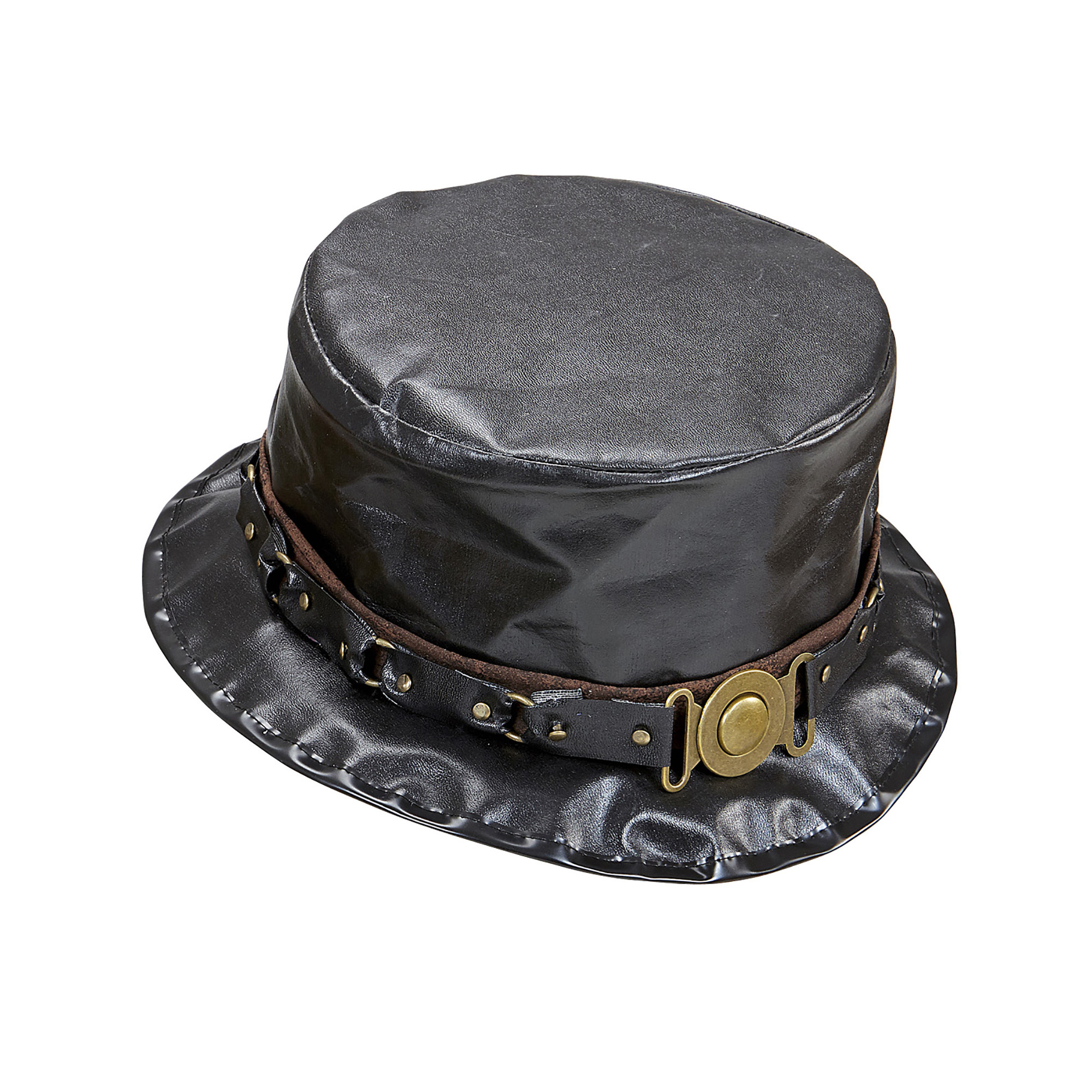 oude rocker hoge hoed zwart lederlook