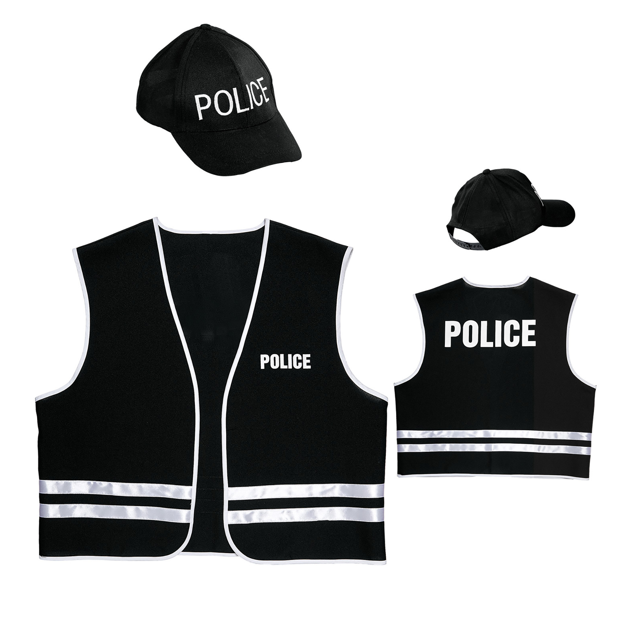 politie vest met cap volwassen police man