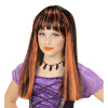 foto 1 Pruik Heks lang haar kind zwart met oranje strepen
