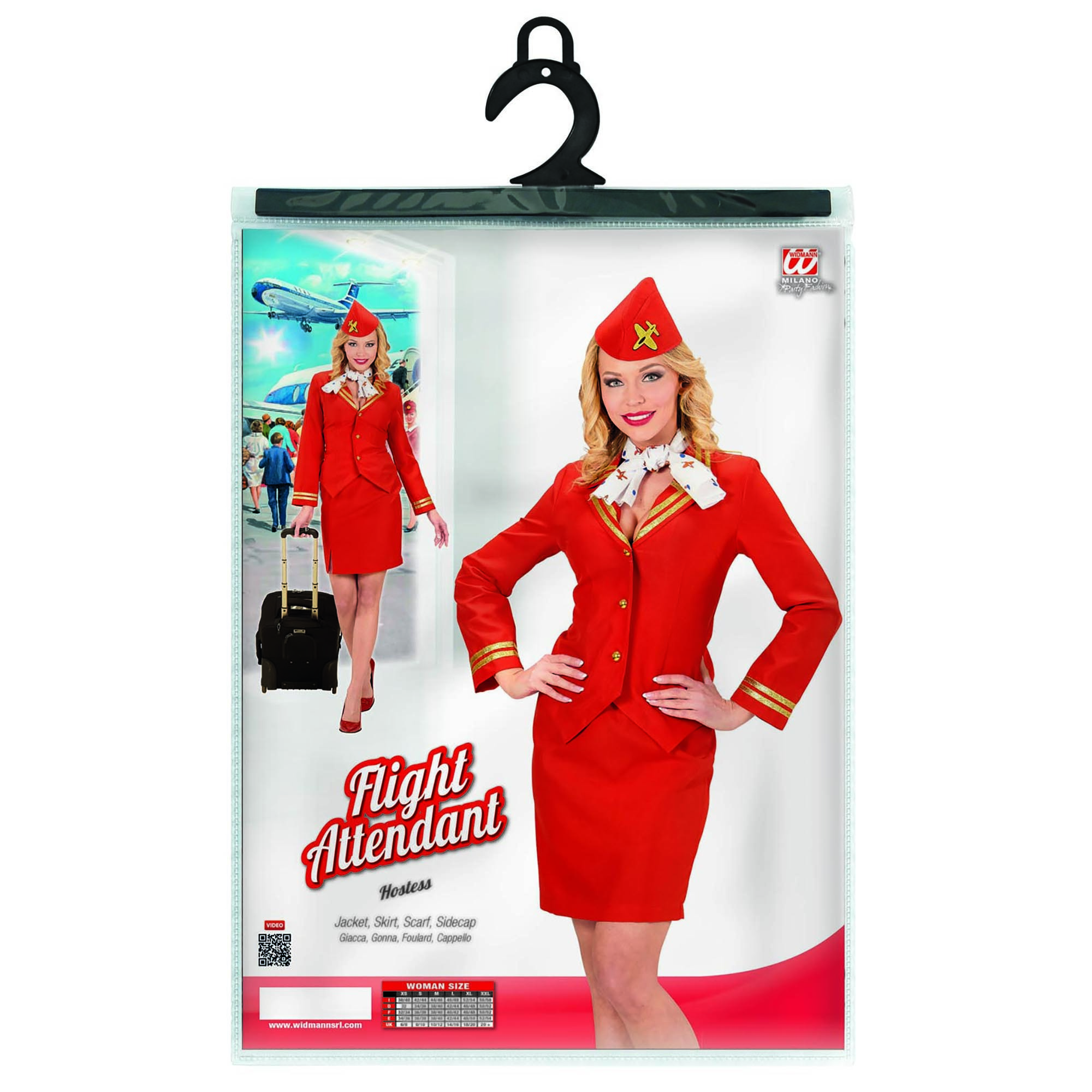 Rood stewardess kostuum 