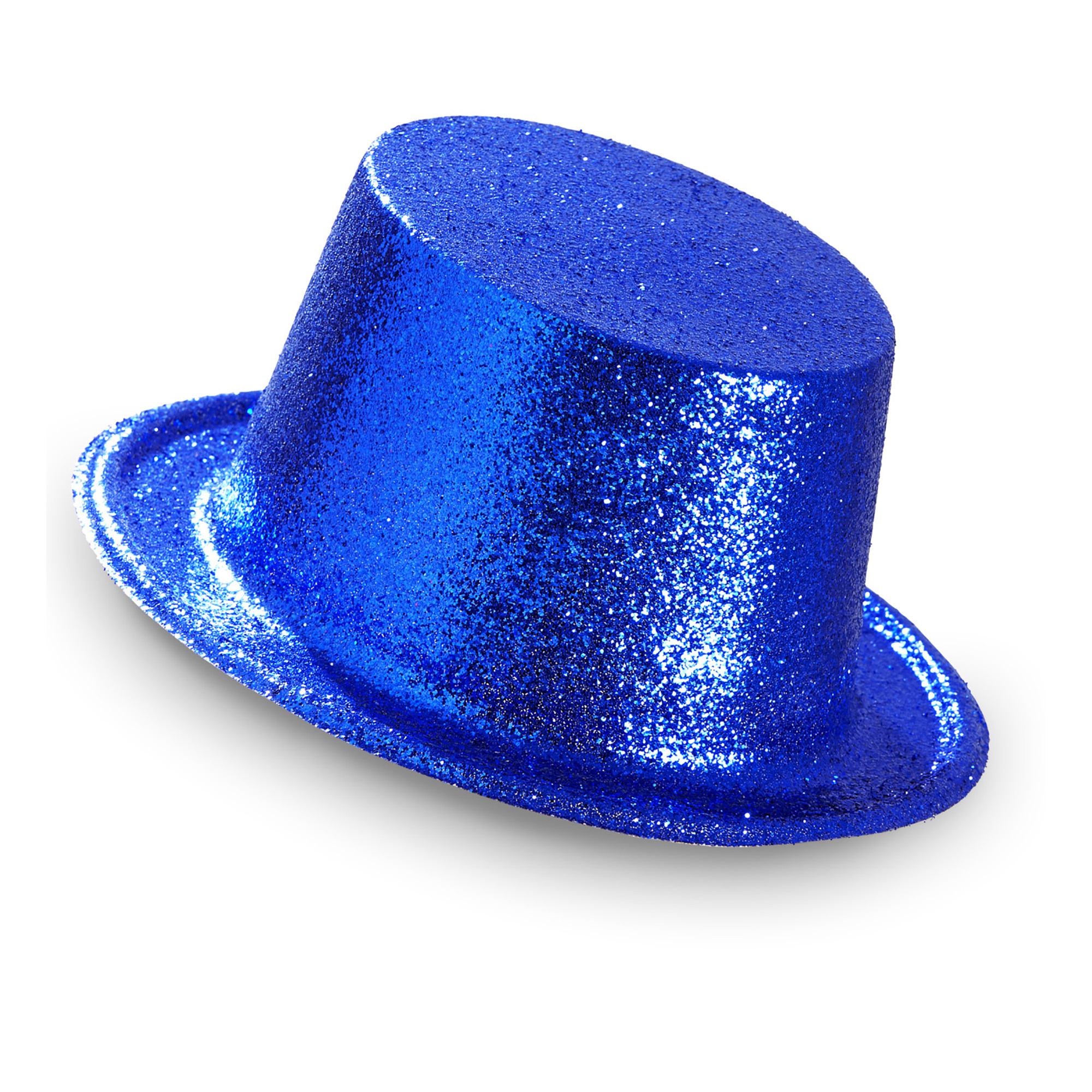 Showtime glitter hoge hoed volwassen blauw