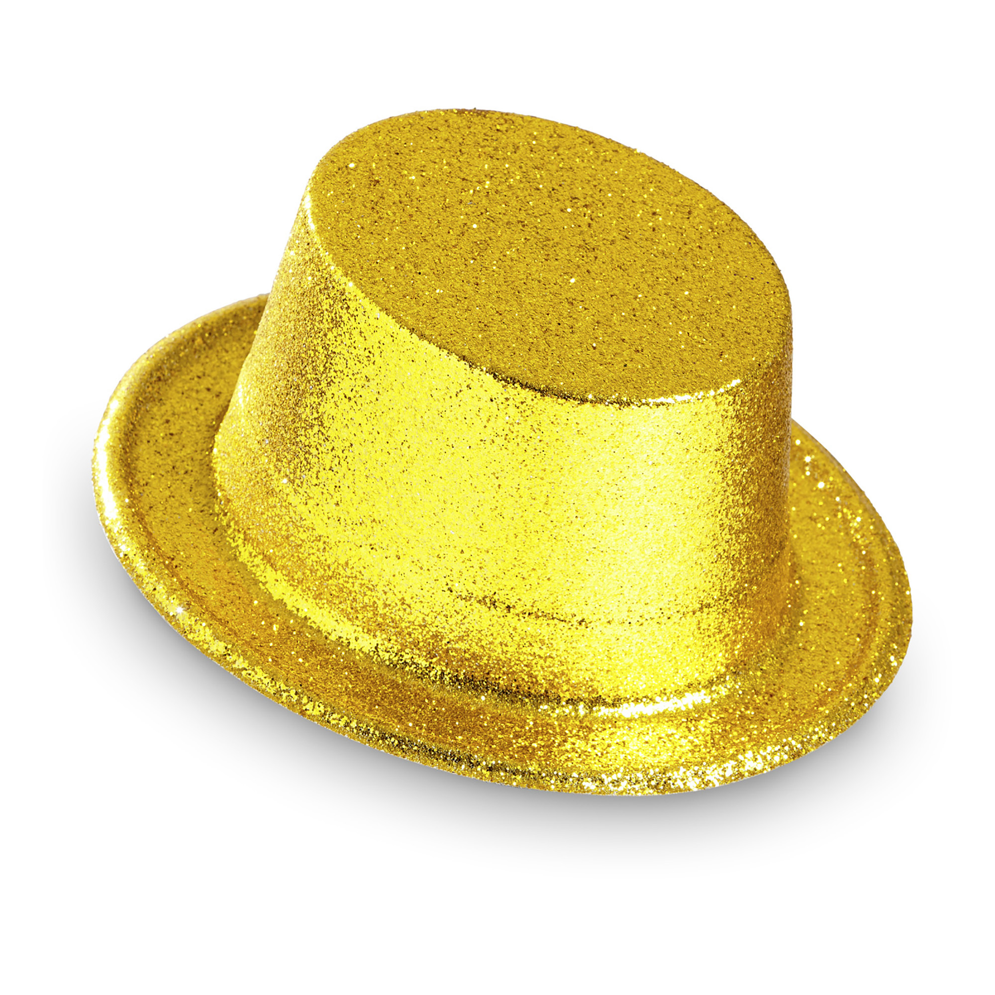 Showtime glitter hoge hoed volwassen goud 