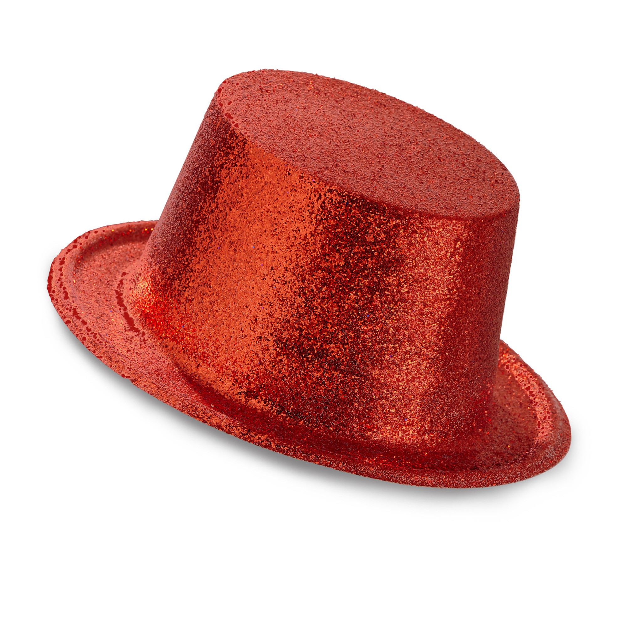Showtime glitter hoge hoed volwassen rood