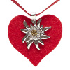 foto 1 Tiroler ketting met rood hart en edelweiss