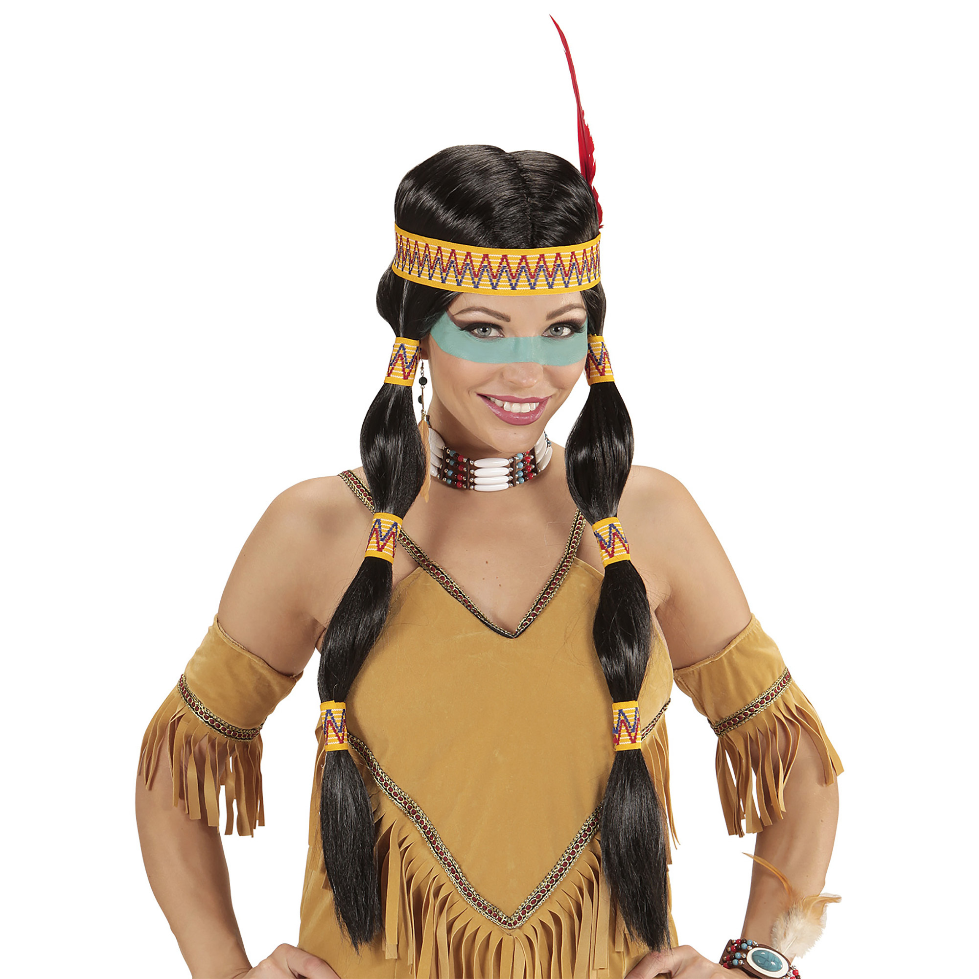 Western squaw pruik met hoofdband indaan