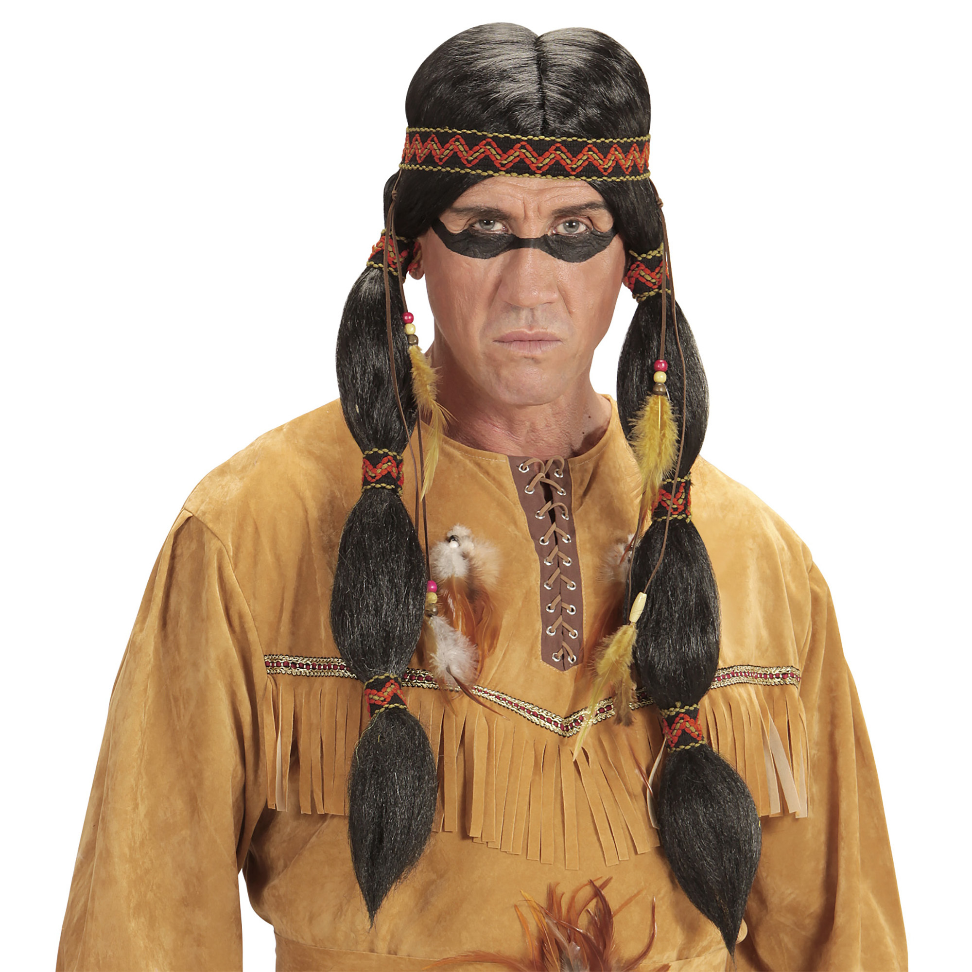Winnetou pruik indiaan met hoofdband