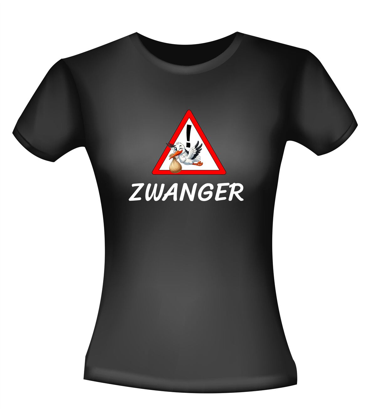 zwanger ooievaar t-shirt korte mouw dames model