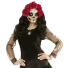 foto 3 Dia de los muertos masker met rode rozen