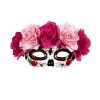 Dia de los muertos oogmasker met rode en roze rozen