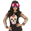 foto 3 Dia de los muertos oogmasker met rode en roze rozen