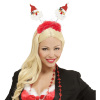 foto 2 Diadeem kerstmannen  met klatergoud en boa rood
