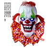 Enge horror clown decoratie met licht en geluid