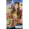 foto 2 Hippie pruik dames Lola met meerkleurige bandje en bloem