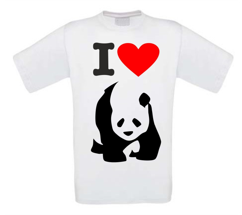i love panda t-shirt korte mouw
