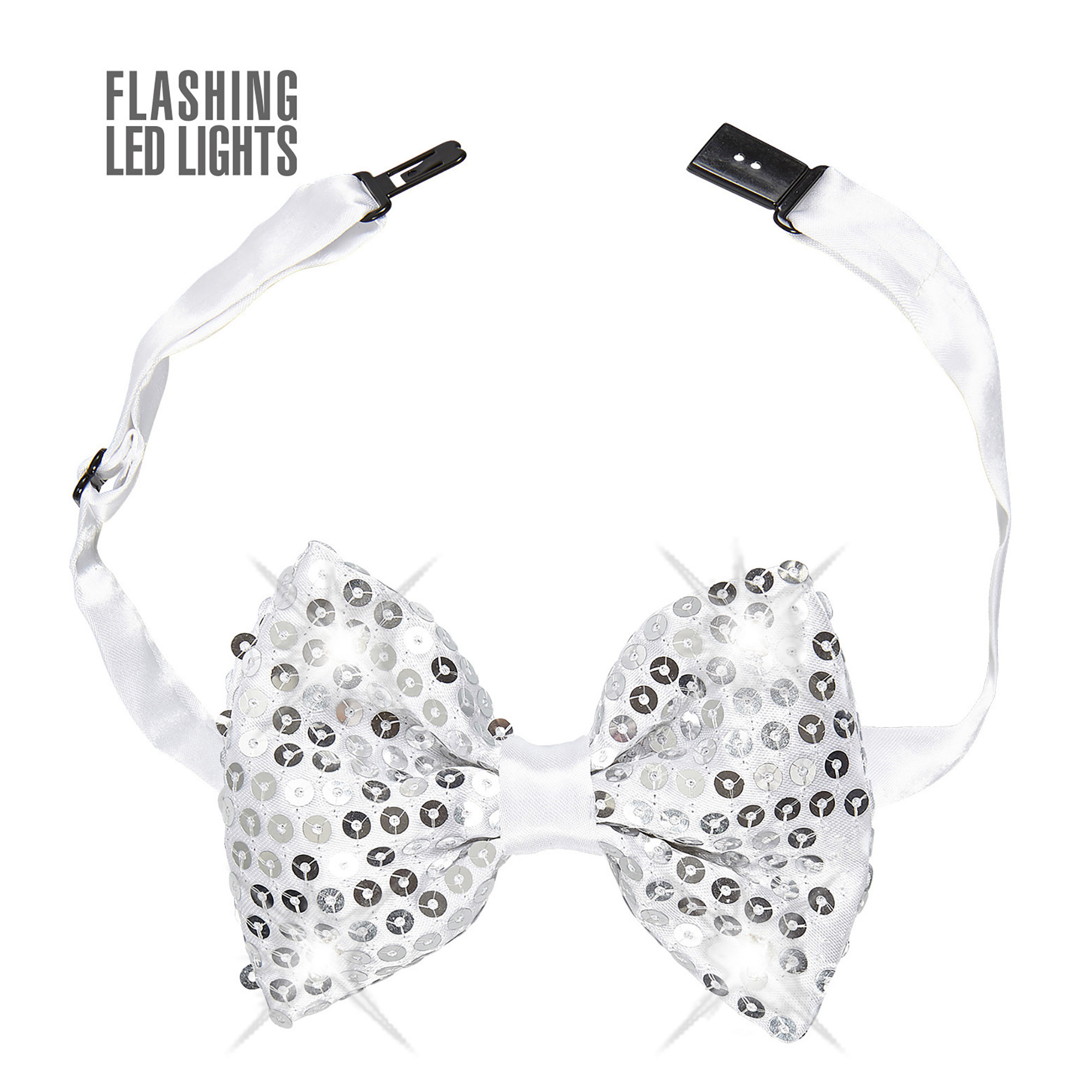 Vlinderstrik bling bling  zilver pailletten met licht