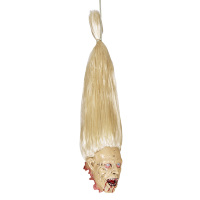 Afgehakt zombie hoofd met blonde haren decoratie Afgehakt zombie hoofd met blonde haren decoratie