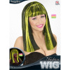 foto 2 Glow in de dark pruik met neon gele strepen.
