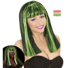 foto 1 Glow in the dark pruik met lichtgevende groene strepen