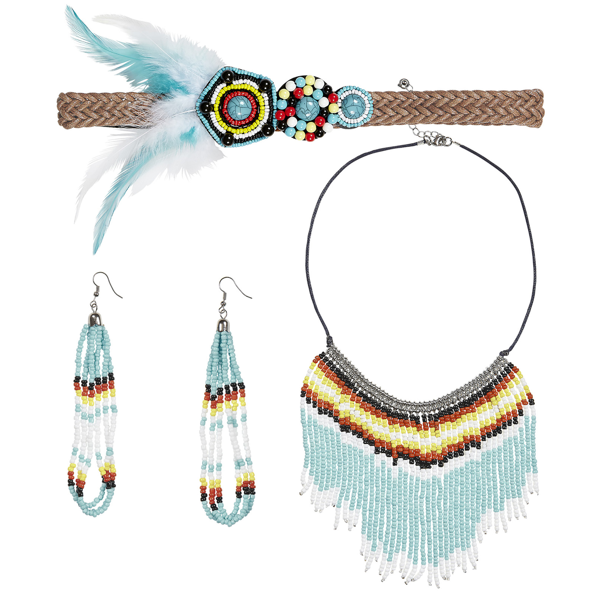 Indiaanse set blauw cheyenne