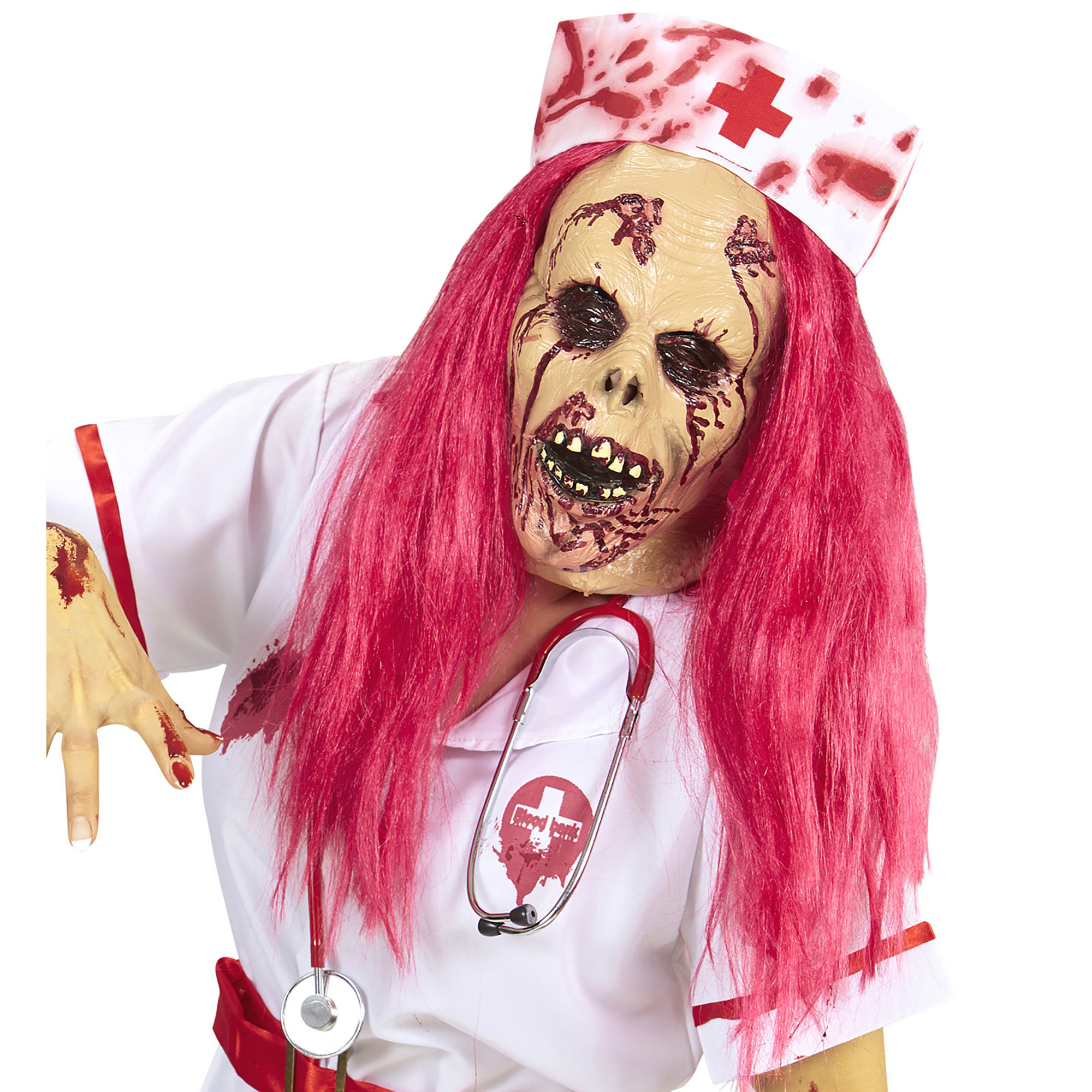 Luguber verpleegster zombie masker volwassen