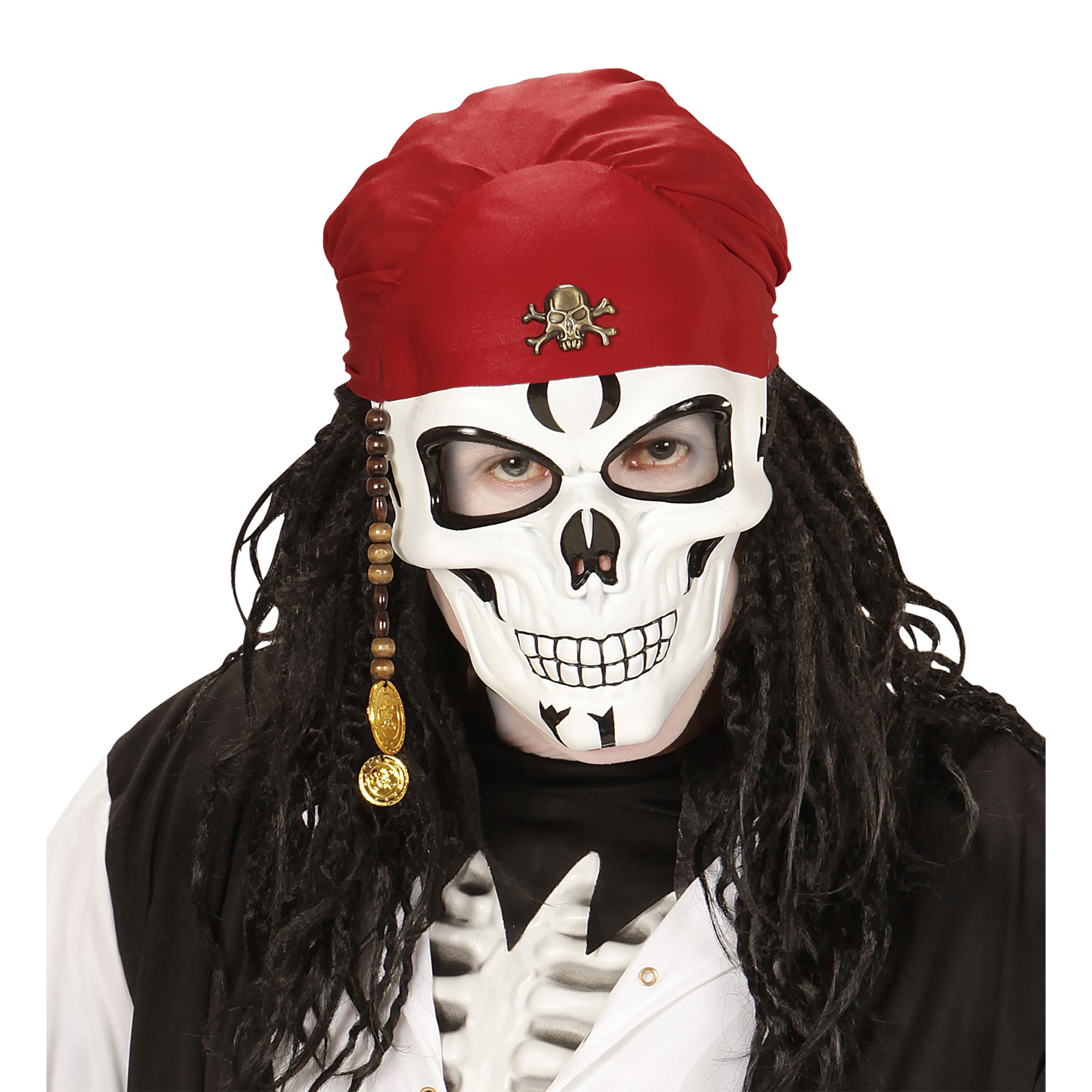 Piraten masker schedel met baard 