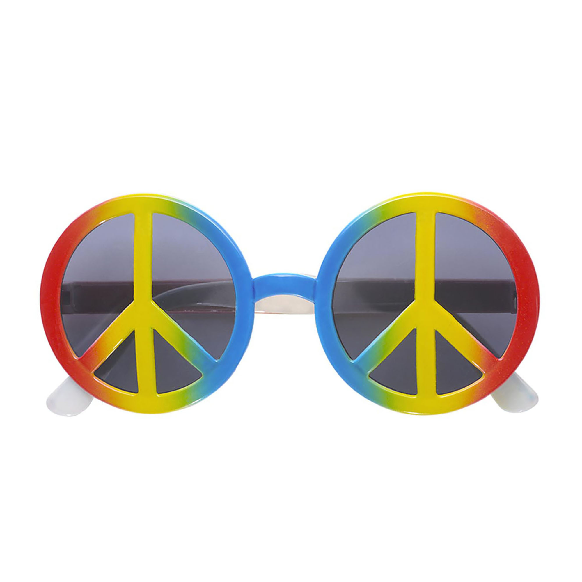 Hippie bril love en peace multi kleuren