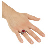foto 2 Schedel ring met rode steen