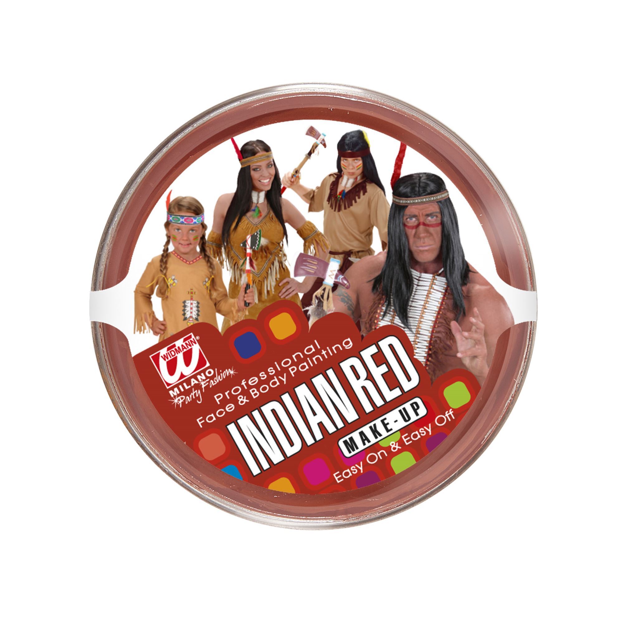 Schmink indianen rood 25 gram in bakje