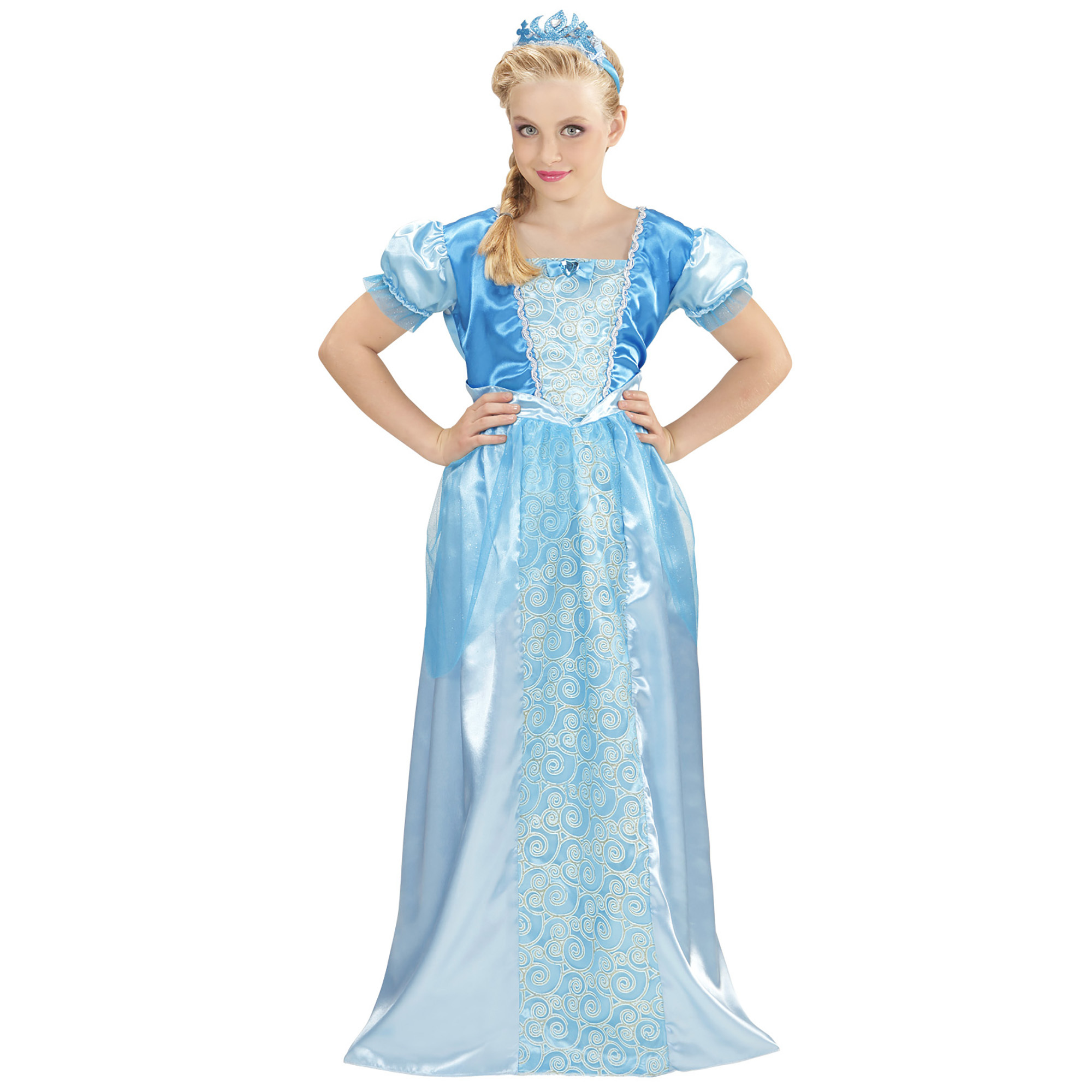 Blauwe prinsessenjurk kind sneeuw prinses