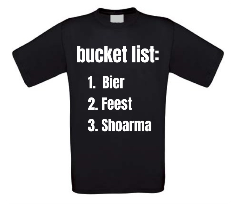 bucket list t-shirt