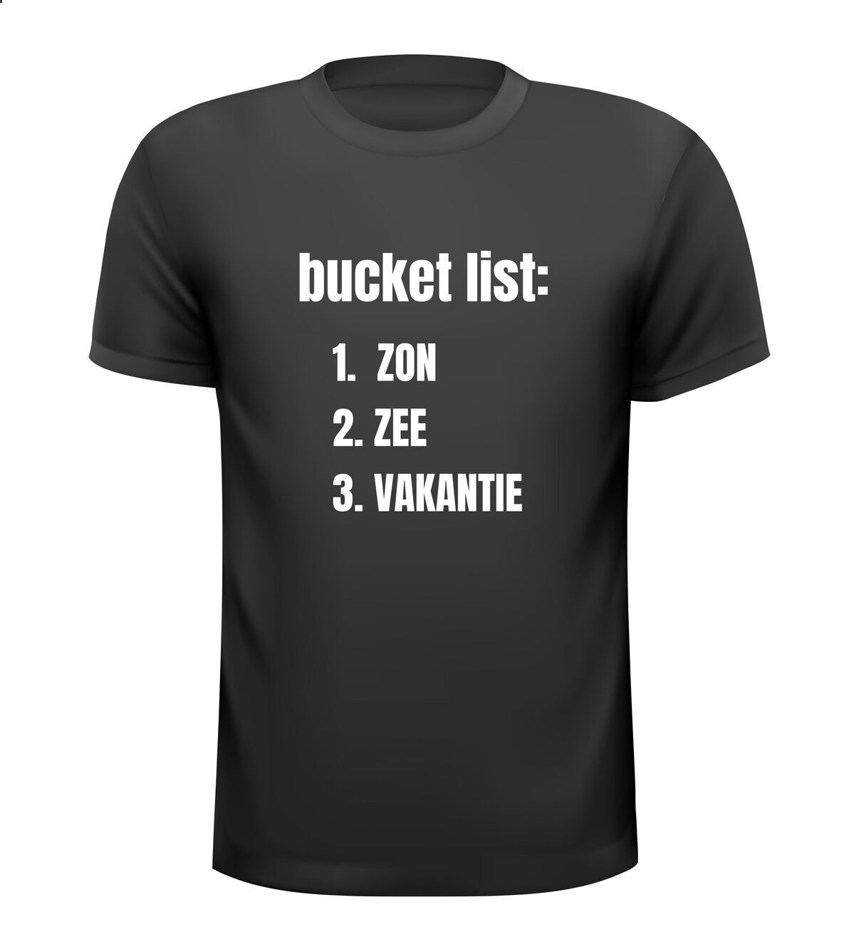 bucket list zon zee en vakantie t-shirt